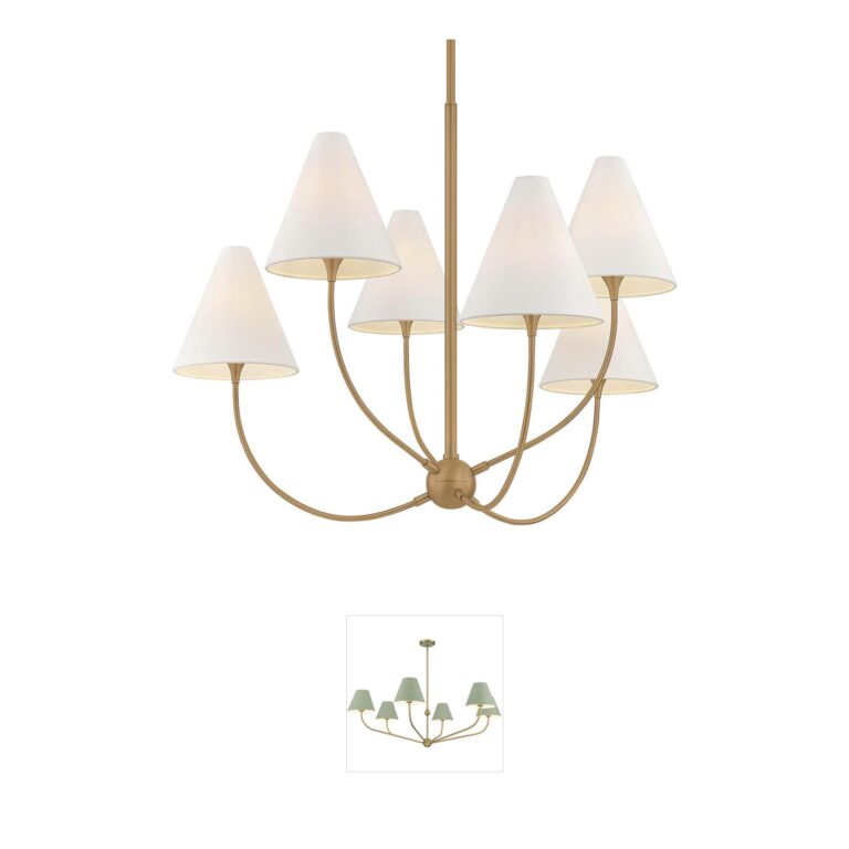 Troy Lighting Evermore Patina Brass Steel Chandelier