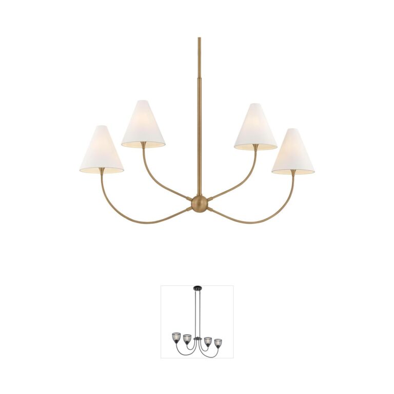 Troy Lighting Evermore 4-Light Patina Brass Linear Island Light