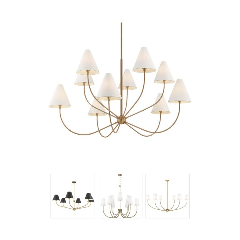 Troy Lighting Evermore 10-Light Patina Brass Chandelier by Lauren Liess