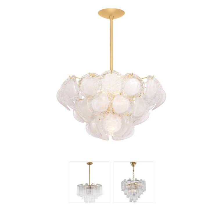 Hudson Valley Lighting Cedar Hill Vintage Gold Leaf Iron Chandelier