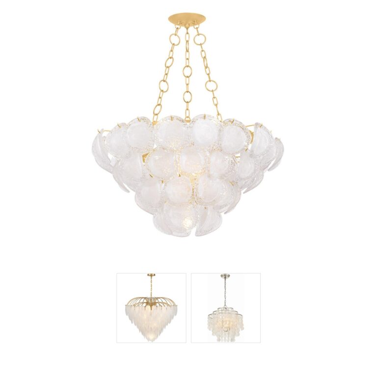 Hudson Valley Cedar Hill 9-Light Vintage Gold Leaf Iron Chandelier