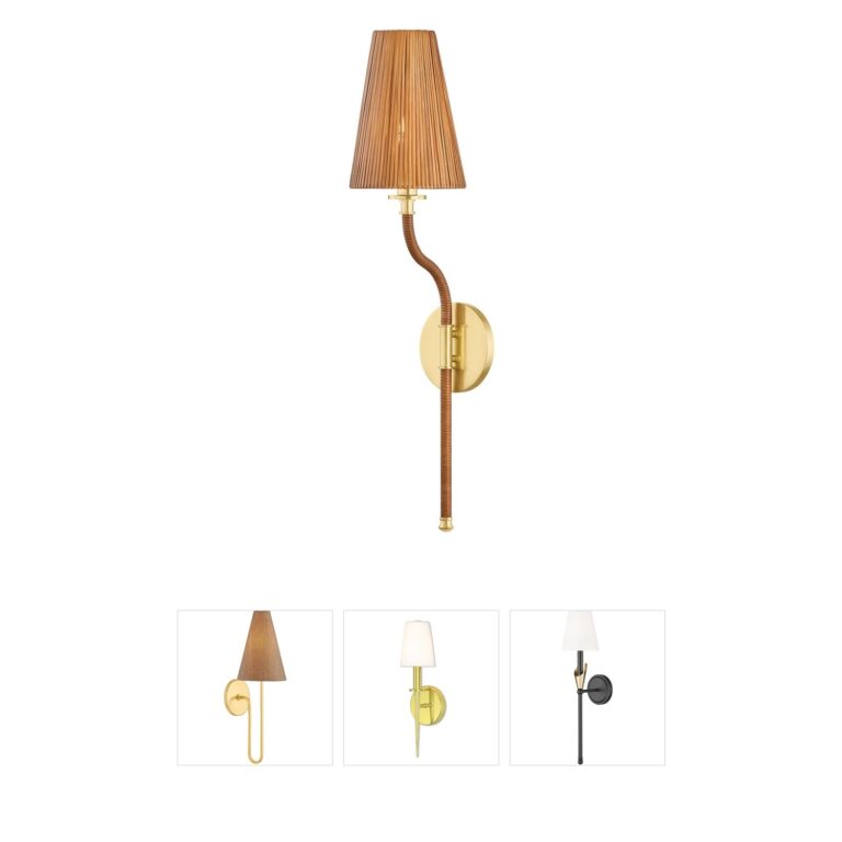 Hudson Valley Atwood Natural Woven Rattan Wall Sconce