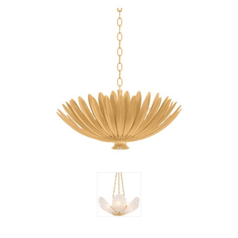 Hudson Valley Whitfield 4-Light Iron Chandelier in Vintage Gold Leaf