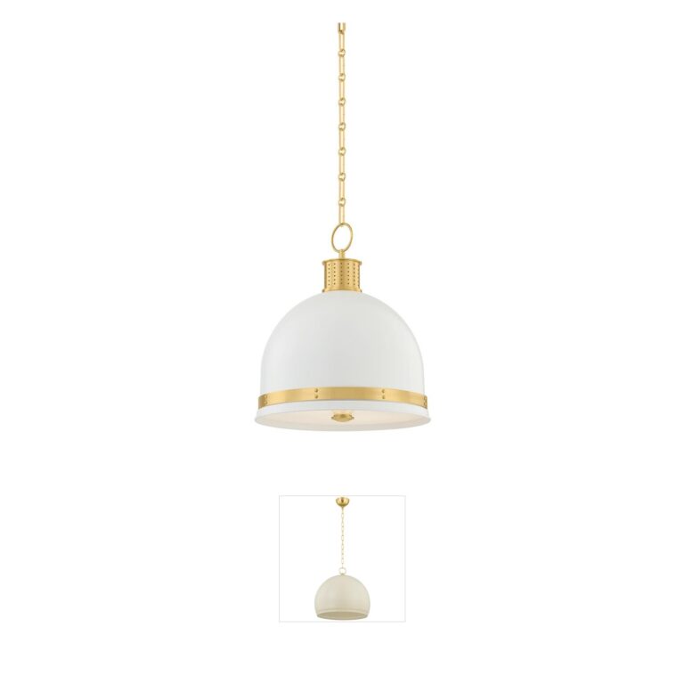 Hudson Valley Briscoe Aged Brass & Soft White Steel Pendant
