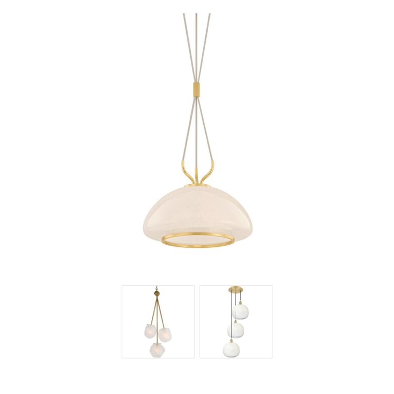 Hudson Valley Baudette Aged Brass Glass Pendant