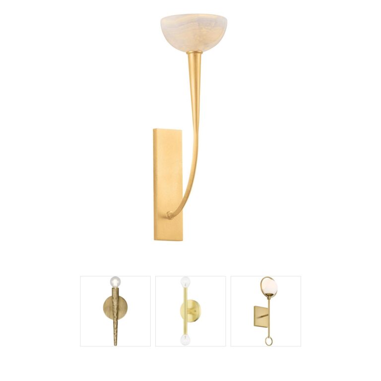 Hudson Valley Lighting Maywood Iron Wall Sconce in Vintage Gold Leaf