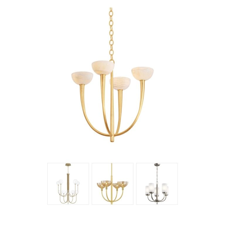 Hudson Valley Maywood Iron Chandelier in Vintage Gold Leaf