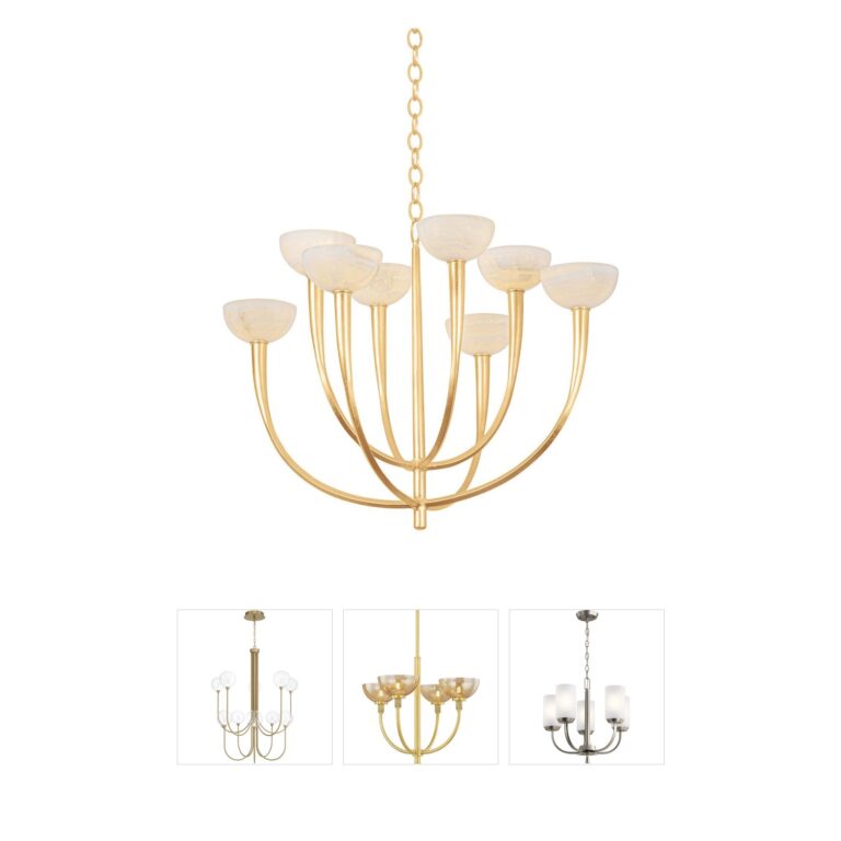 Hudson Valley Maywood 8-Light Iron Chandelier in Vintage Gold Leaf