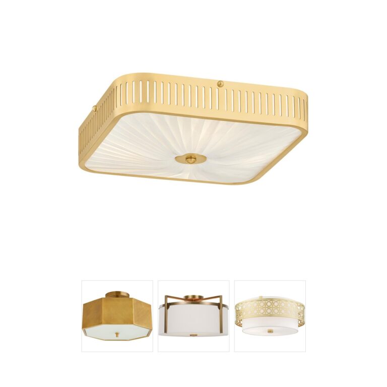 Hudson Valley Lighting Henri Aged Brass Steel Semi-Flush Mount