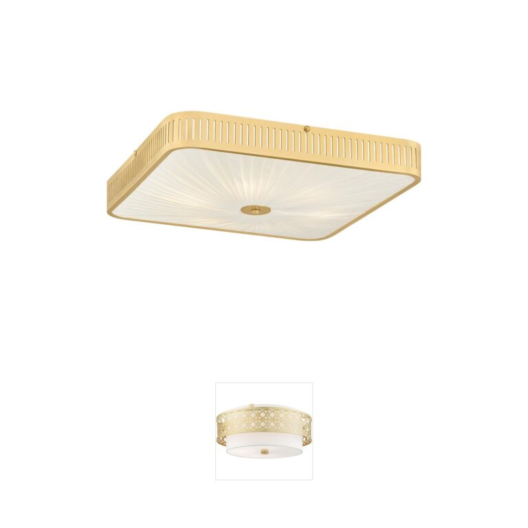 Hudson Valley Lighting Henri Aged Brass Steel Semi-Flush Mount