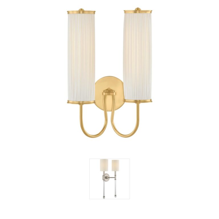 Hudson Valley Elaine Aged Brass Steel Wall Sconce by Augusta Hoffman