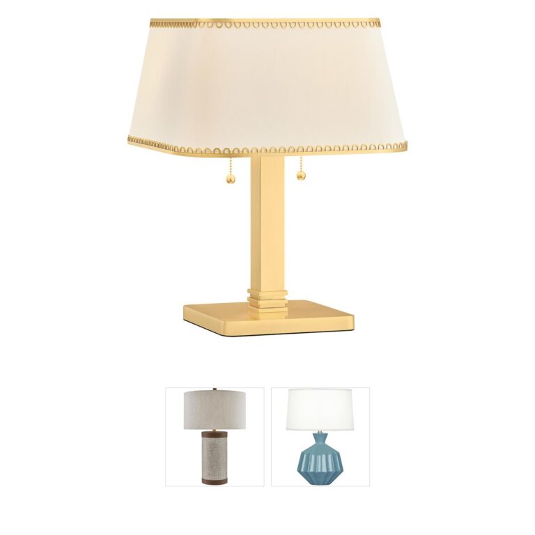 Hudson Valley Claude Aged Brass Steel Table Lamp with Pull Chain