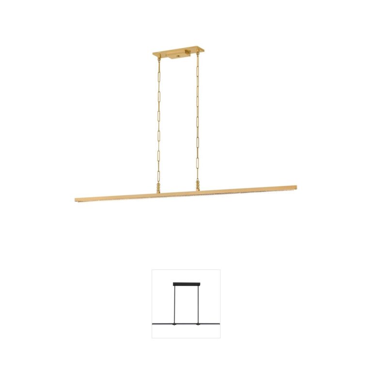 Corbett Lighting Cortina 72-Inch Vintage Brass and Piastre Glass Island Light