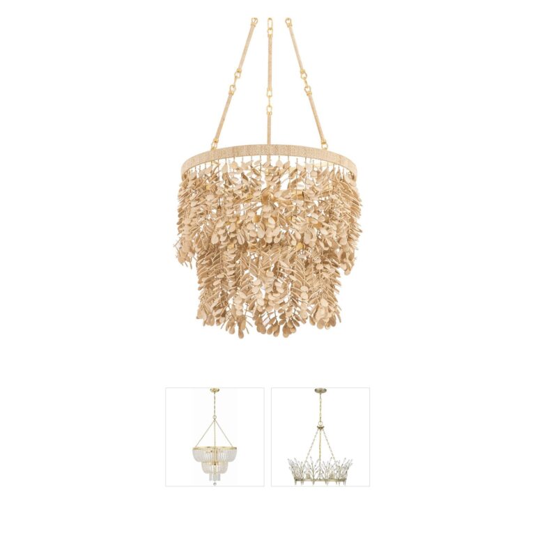 Corbett Lighting Naxos Coco Shell Wood Chandelier