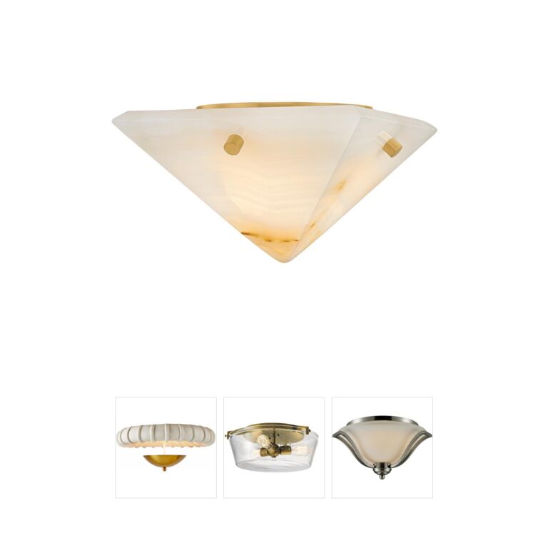 Corbett Lighting Geo Onyx LED Flush Mount in Vintage Brass