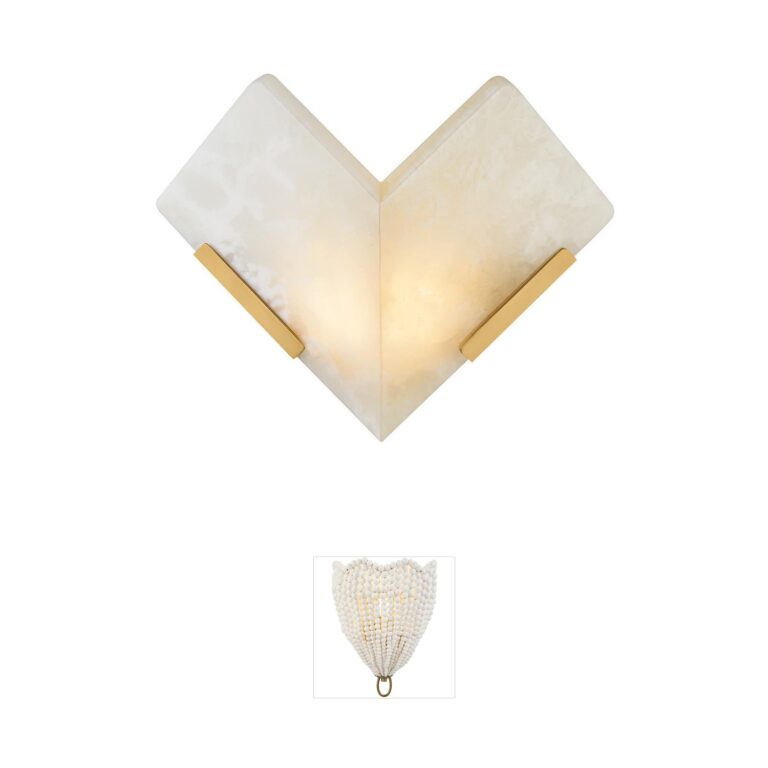Corbett Lighting Geo Onyx Natural Stone Wall Sconce in Vintage Brass