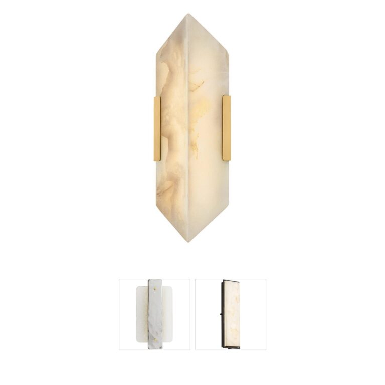 Corbett Lighting Geo Onyx and Vintage Brass Wall Sconce
