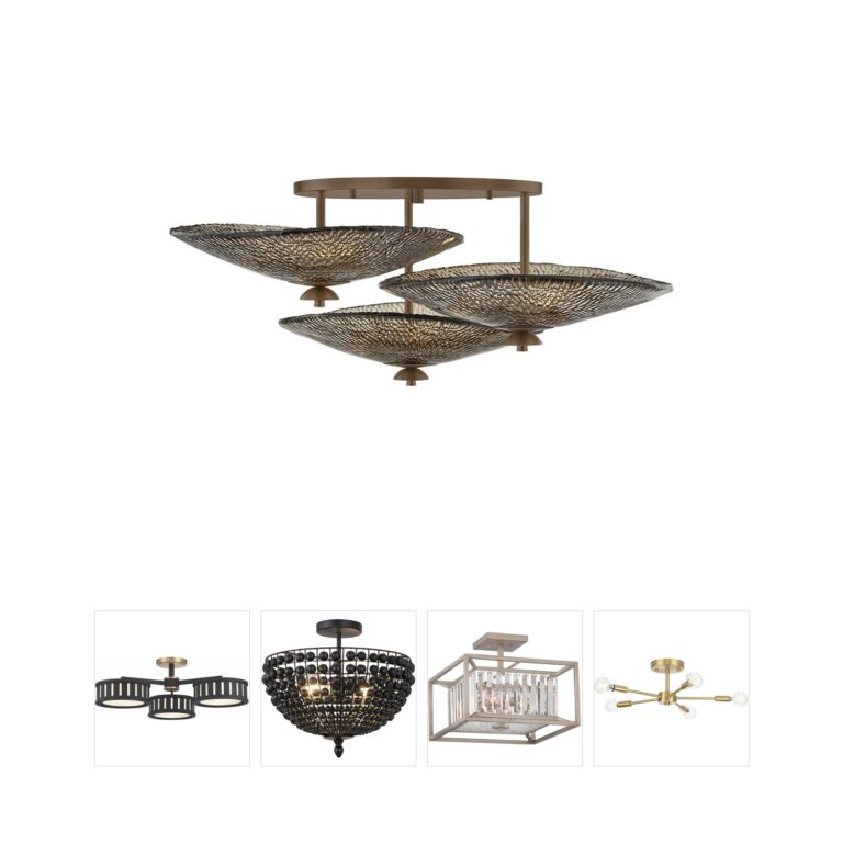Corbett Lighting Alba Bronze Cast Glass Semi-Flush Mount