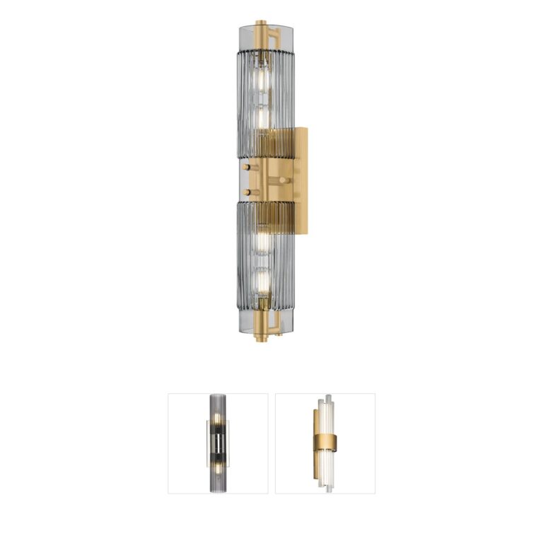 Corbett Lighting Duoro Vintage Brass 4-Light Vanity with Clear Smoke Glass