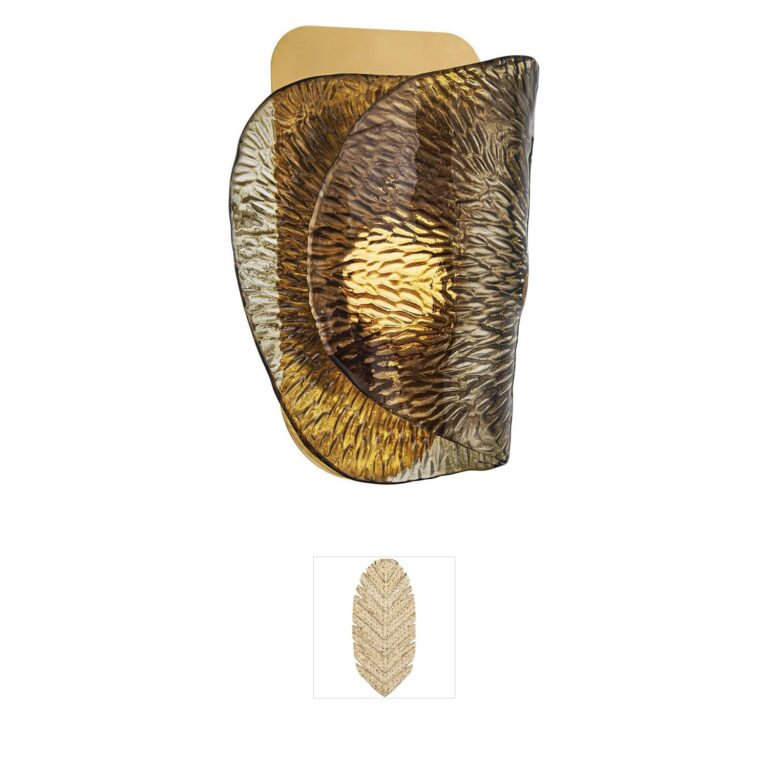 Corbett Lighting Klara Topaz Cast Glass Wall Sconce in Vintage Brass