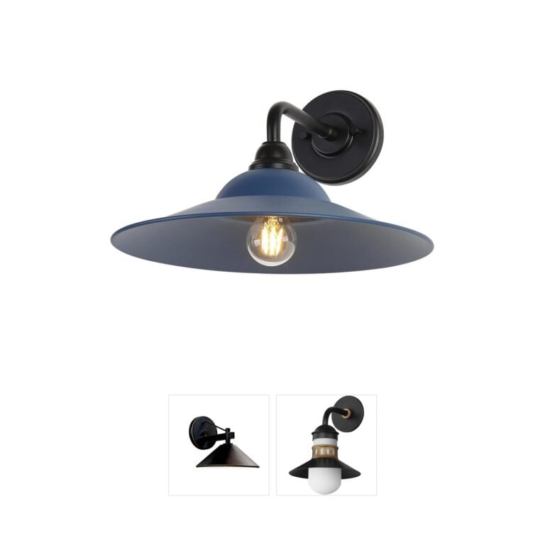 Golden Lighting Yep Croma Outdoor Bell Sconce with Matte Blue Shade