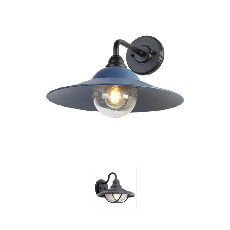 Golden Lighting Yep Croma Steel Outdoor Wall Sconce with Seeded Glass Ball