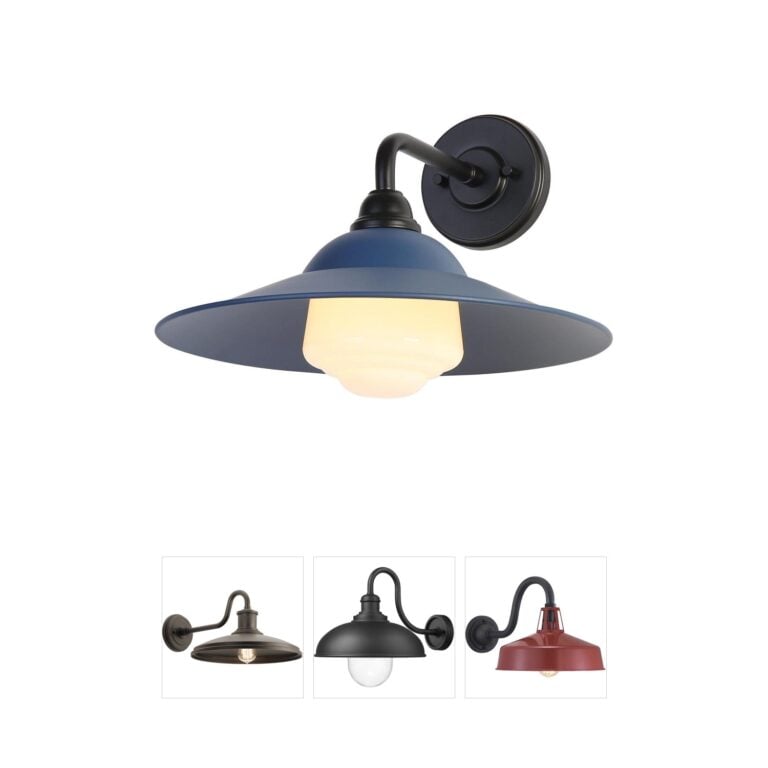 Golden Lighting Yep Croma Steel Outdoor Wall Sconce with White Bell Glass