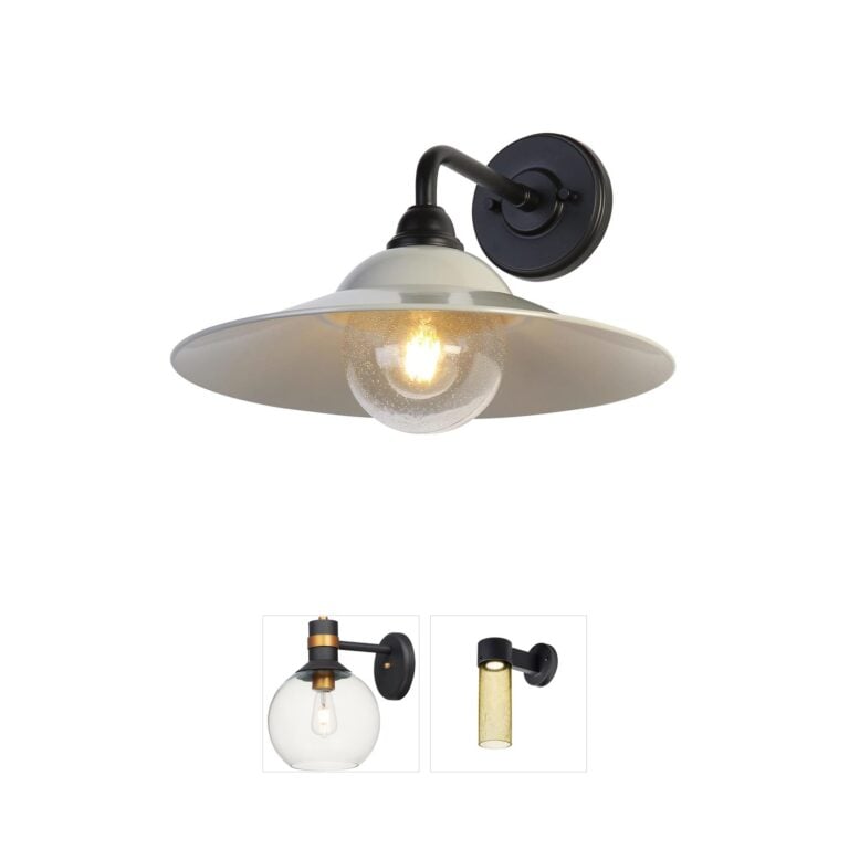 Golden Lighting Yep Croma Matte Black Steel Outdoor Wall Sconce with Seeded Glass