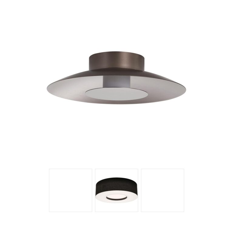 Golden Lighting Yep Luma Coffee Silver Steel Integrated LED Flush Mount