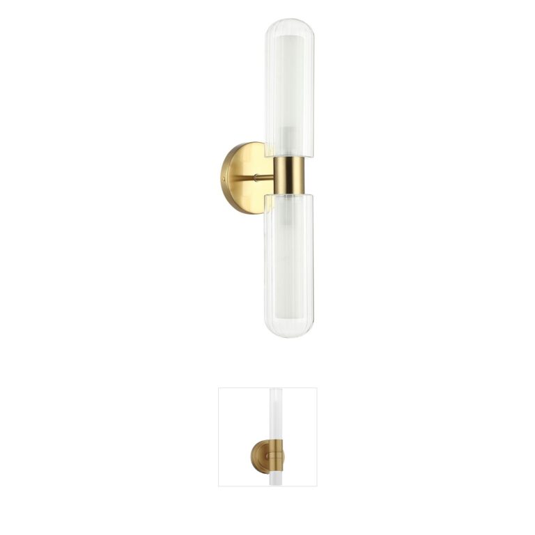 Dainolite Balbina Aged Brass Metal & Glass Wall Sconce