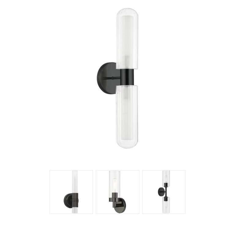 Dainolite Balbina 2-Light Matte Black Linear Wall Sconce