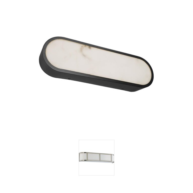 Dainolite Walsh 16-Inch Matte Black and Faux Alabaster LED Wall Sconce
