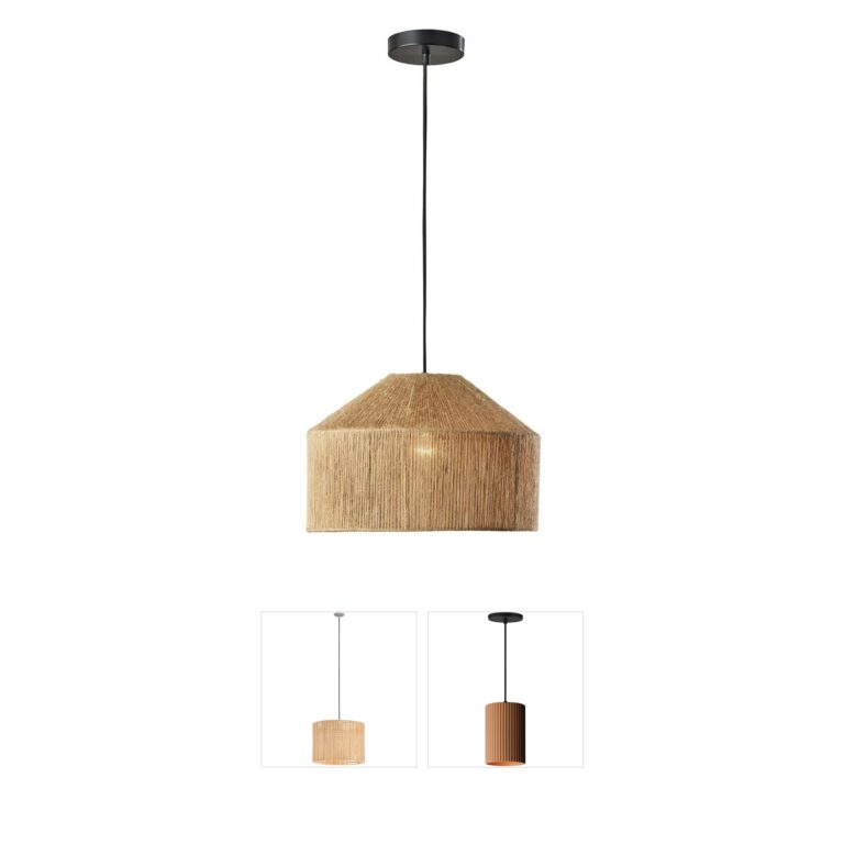 Adesso Amalfi Black Rope Shade Pendant Light