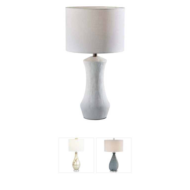 Adesso Marissa Matte White Ceramic Table Lamp