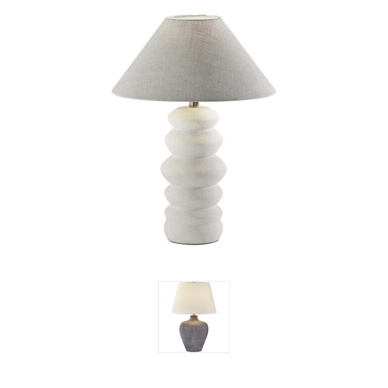 Adesso Marcey Matte Off-White Ceramic Table Lamp