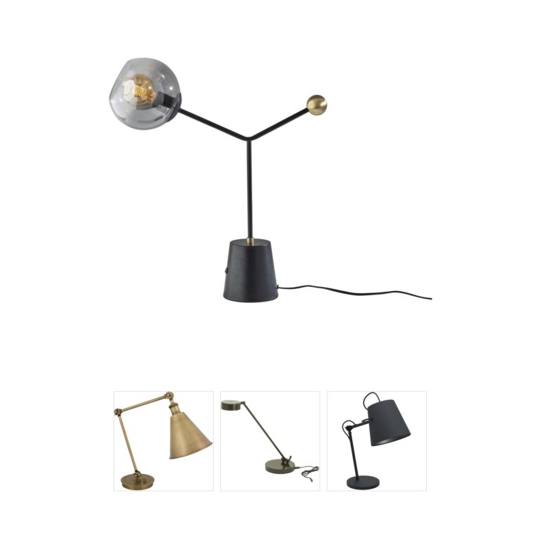 Adesso Dusk Smoked Glass Table Lamp