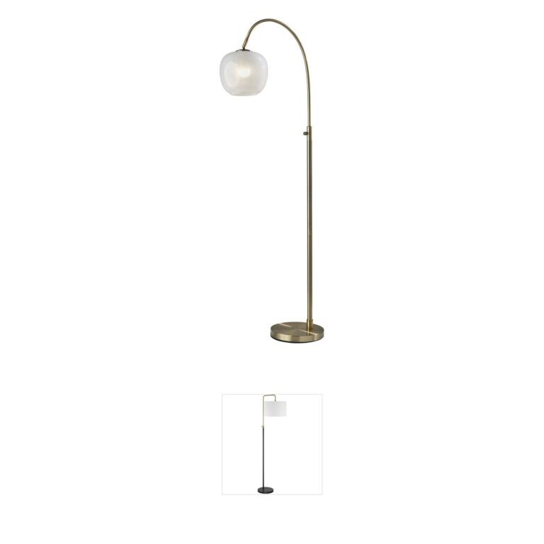 Adesso Magnolia Arched Antique Brass Floor Lamp