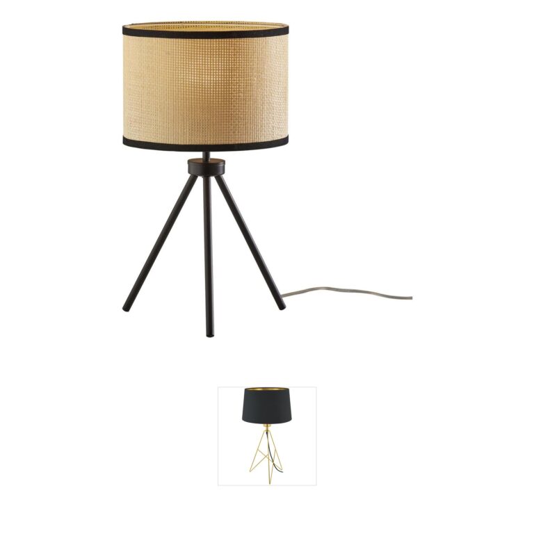 Adesso Raven Natural Woven Paper Tripod Table Lamp