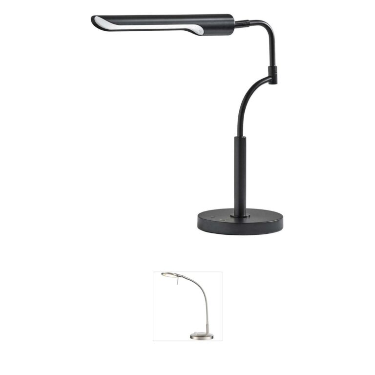 Adesso Zane Black Metal Smart Touch Desk Lamp