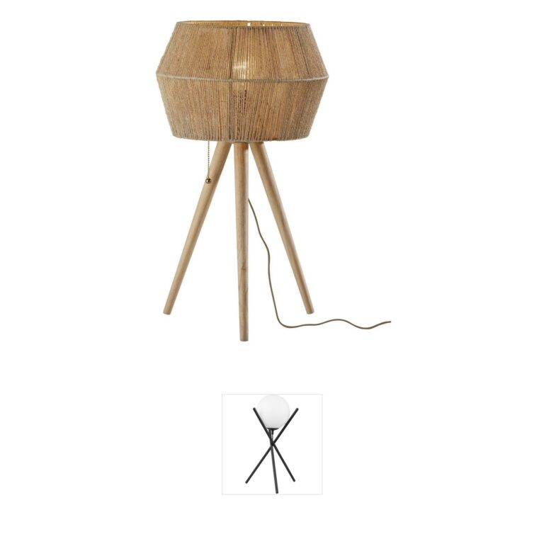 Adesso Montana Tripod Table Lamp with Rope Shade