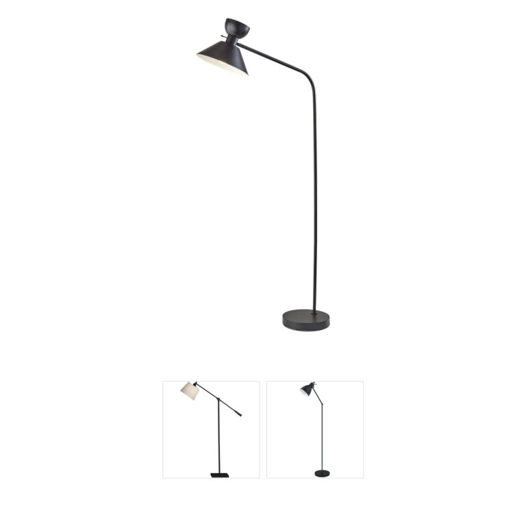 Adesso Duke Arched Black Metal Floor Lamp