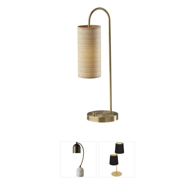 Adesso Mendoza Arched Arm Antique Brass Table Lamp