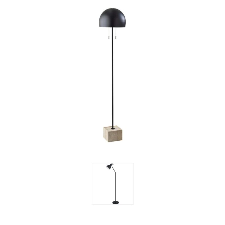 Adesso Wilder Black Metal Dome Floor Lamp