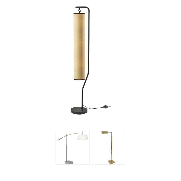 Adesso Lyons Black Woven Paper Floor Lamp