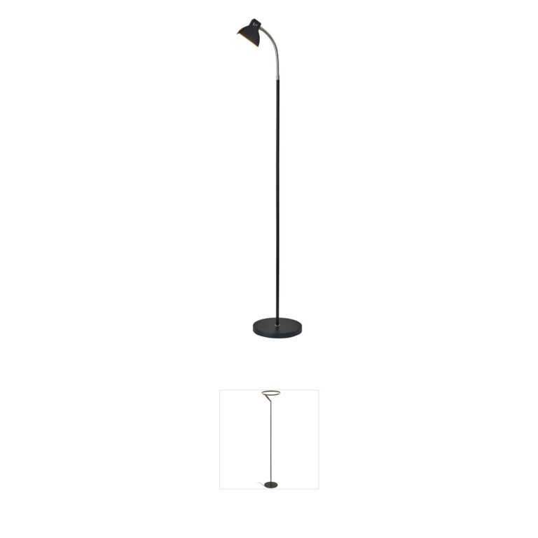 Adesso Slender Black Gooseneck LED Floor Lamp