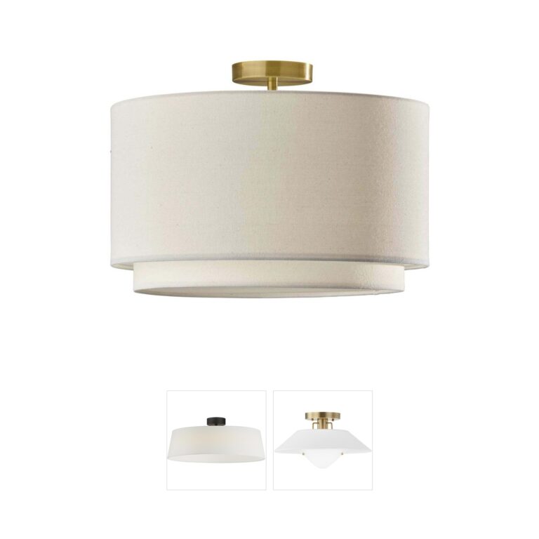 Adesso Finley Antique Brass Double Layer Flush Mount