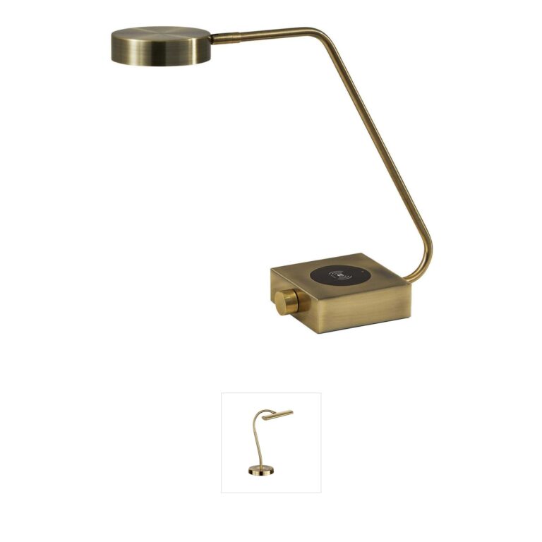 Adesso Conrad Brass LED Wireless Charging Desk Lamp