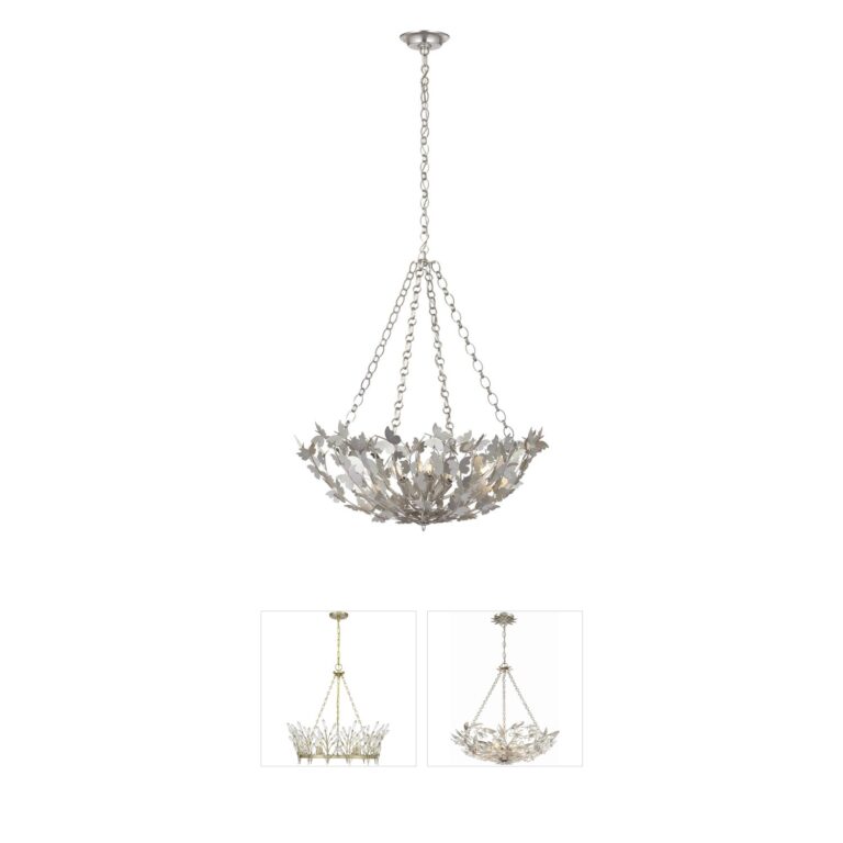 Visual Comfort Signature Collection Julie Neill Farfalle Burnished Silver Leaf Chandelier