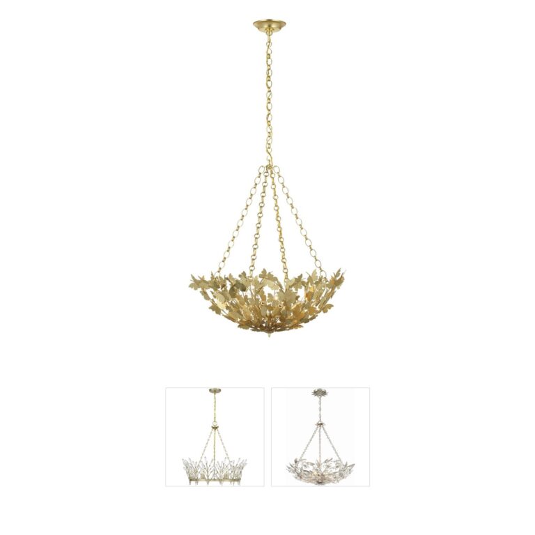 Visual Comfort Signature Collection Julie Neill Farfalle 8-Light Gild Basket Chandelier