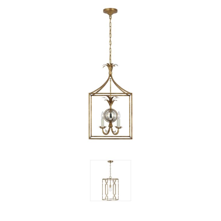 Visual Comfort Signature Collection Chapman & Myers Gramercy Gilded Iron Lantern Pendant